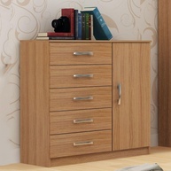 Cômoda Sapateira Zurique 1 Porta 5 Gavetas - Design Elegante e Funcionalidade Moderna - imagem 1