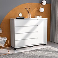 Cômoda 4 Gavetas 1 Porta Coimbra: Organize seu Quarto com Estilo - imagem 1