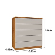 Cômoda 5 Gavetas MDF Premium Tcil - Organize com Estilo e Qualidade - imagem 3