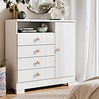 Cômoda Amalfi Branca 4 Gavetas: Elegância e Espaço para Qualquer Cômodo - imagem 1