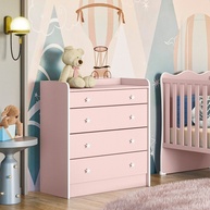 Cômoda Bebê com Trocador Rosa: Doce Sonho! - imagem 1