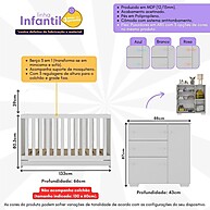 Quarto Infantil 3 em 1 Algodão Doce: Berço, Mini Cama & Cômoda - imagem 2