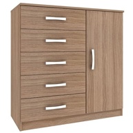 Cômoda Sapateira Zurique 1 Porta 5 Gavetas - Design Elegante e Funcionalidade Moderna - imagem 4