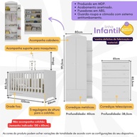 Quarto Infantil 3x1: Berço, Guarda-Roupa e Cômoda! - imagem 2