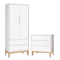 Cômoda Gaveteiro e Guarda Roupa Infantil New Classic Branco – Reller - imagem 1
