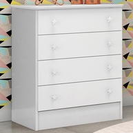 Cômoda Infantil 4 Gavetas: Doce Sonho Branco Qmovi - imagem 1