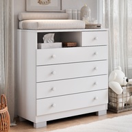 Cômoda Infantil 5 Gavetas com Trocador: Organize! - imagem 1