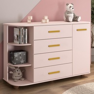 Cômoda Infantil Lorena Rosê: 4 Gavetas e Mais! - imagem 1