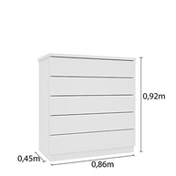 Cômoda 5 Gavetas Premium Tcil Móveis Neve - Organização e Estilo para Seu Ambiente - imagem 4