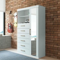 Cômoda Multiuso 6 Gavetas e Espelho: Organize Já! - imagem 1