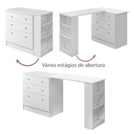Cômoda Trocador Giratória 2 em 1 com Escrivaninha 3 Gavetas - Bancada Reversível para Quarto de Bebê - imagem 4