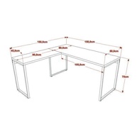 Mesa Escritório L Industrial 1,50m Kuadra Compace - imagem 2