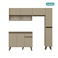 Armário Atlanta Slim Amêndoa: Cozinha Moderna e Compacta - imagem 2