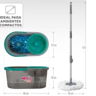 Noviça Mop Balde Compacto 10L com Torção e Microfibra - Sistema de Limpeza Eficiente - imagem 3