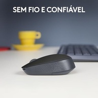 Mouse sem fio Logitech M170 com Design Ambidestro Compacto, Conexão USB e Pilha Inclusa - Preto - imagem 2