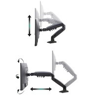 Suporte Articulado de Mesa, Pistão a Gás, Design Compacto e Retrátil, Ergonômico, Monitores 17'' a 35'', 2kg a 9kg, Preto, F80N, ELG - imagem 3