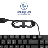 Teclado Com Fio Compacto Conexão USB Cabo de 120cm Resistente Água Preto Multi (Multilaser) - TC193 - imagem 5
