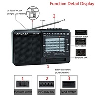 Rádio Portátil XHDATA D-328: Seu Companheiro de Onda Curta, FM/AM e MP3 com Bateria Recarregável - imagem 4