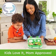 Bentgo Lancheira Infantil 5 Compartimentos - Estilo Bento à Prova de Vazamento | Segura, Divertida e Ideal para Crianças de 3 a 7 Anos (Verde) - imagem 4