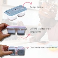 Pote de Papinha para Congelar com 2 Compartimentos 150ml - Rosa/Azul BPA Free - imagem 4