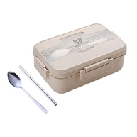 Conjunto de Marmitas Palha de Trigo com Compartimentos - 3 Peças + Talheres Aço Inox | Seguro, Ecológico e Sem Vazamento - imagem 1