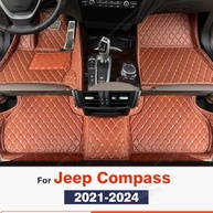 Tapetes de Couro Personalizados GREATROAD para Jeep Compass 2021-2024 - Proteção Total e Estilo Azul - imagem 2
