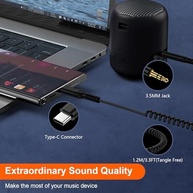 Cabo Adaptador USB-C para P2 3.5mm Samsung S25 Edge Retrátil - Som Hi-Fi e Compatibilidade Ampla - imagem 5