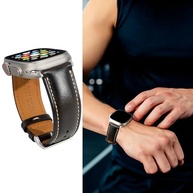 Gomvadr Pulseiras de couro vintage compatíveis com Apple Watch Ultra 2/1, SE SE2, séries 9, 8, 7, 6, 5, 4, 3, 2 e 1 de 38 mm, 40 mm, 41 mm, 42 mm, 44 mm, 45 mm, 4, 3, 2 e 1 - imagem 3