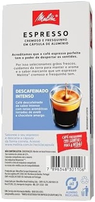Melitta Capsula Descafeinado Intenso - Intensidade 8 - Compativel Nespresso - imagem 4