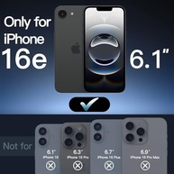 JETech Capa Magnética para iPhone 16e 6.1" (2025) Compatível MagSafe - Fina, Antichoque e Fosca Translúcida (Preta) - imagem 3