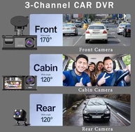 Dashcam 3 Lentes Full HD 1080p: Segurança Completa com Visão Noturna e Detecção de Movimento - imagem 3
