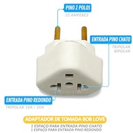 Kit 5 Adaptadores Tomada Universal Bivolt 10A/20A 250V - Plugue 110V/220V - CompleteStore® - imagem 5