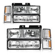 Faróis Cromados para Chevy Silverado/Tahoe/Suburban 1994-1998 - Kit Completo (Motorista e Passageiro) - imagem 1