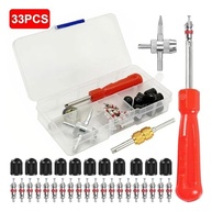 Kit Completo 33 Peças QccHieUs: Remoção e Instalação de Núcleo de Válvula de Pneu para Carros, Motos e Bicicletas - imagem 3