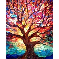 Pintura por Números Árvore - Kit Completo para Adultos com Tinta Acrílica e Telas 40,6 x 50,8 cm - imagem 2