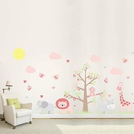 Adesivo de Parede Infantil Safari Menina - Kit Completo para Decoração de Quarto - imagem 3
