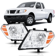 Faróis Nissan Frontier 2009-2021: Kit Completo Lado Motorista e Passageiro - Caixa Cromada Âmbar - imagem 1