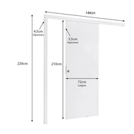 Porta de Correr Branca 210x72cm: Kit Completo! - imagem 2