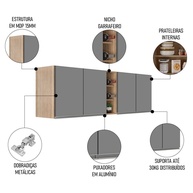 Armário de Cozinha Aéreo Lumil Califórnia: Kit Completo! - imagem 2