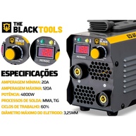 Solda Inversora 120A The Black Tools: Kit Completo! - imagem 2