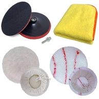 Kit Completo para Polimento Automotivo 180mm - Suporte + 2 Boínas + Pano Microfibra - imagem 2