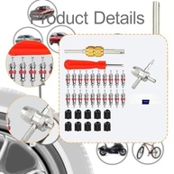 Kit Completo 33 Peças QccHieUs: Remoção e Instalação de Núcleo de Válvula de Pneu para Carros, Motos e Bicicletas - imagem 5
