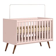 Berço e Cômoda Retrô Rosa Qmovi: Quartinho Completo! - imagem 2