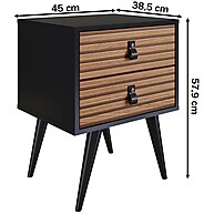 Mesa de Cabeceira 2 Gavetas Amber: Seu Quarto Completo! - imagem 2