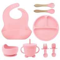 Kit de Introdução Alimentar para Bebê 8 Peças em Silicone - Seguro, Completo e Prático (Rosa Bebê) - imagem 2