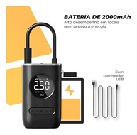 Calibrador Digital Portátil 4000mAh: Bomba de Ar Mini Compressor 150 PSI com Lanterna LED - Essencial para Pneus de Carro, Moto, Bike e Mais! - imagem 4