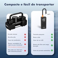 Compressor de Ar Portátil 7 em 1: Calibrador Digital, Power Bank 4000mAh e Lanterna LED - imagem 5