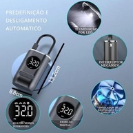 Mini Compressor de Ar Portátil: Calibrador e Bomba de Pneu para Carro, Moto e Bike - imagem 2