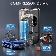 Mini Compressor de Ar Portátil: Calibrador e Bomba de Pneu para Carro, Moto e Bike - imagem 4