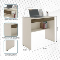 Escrivaninha com Gaveta e Prateleira - Mesa de Computador Moderna para Estudo e Escritório - imagem 4